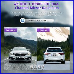 TOGUARD 4K GPS 12 Mirror Dash Cam Front and Rear Dual Car Camera Night Vision