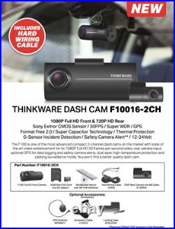Thinkware F100 1080p Hd Gps Dash Cam Front And Rear (hardwire Kit)