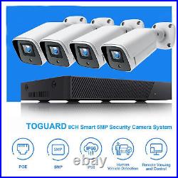 Toguard 8ch Cctv System Ip Poe 5mp Audio MIC Night Vision Security Kit White