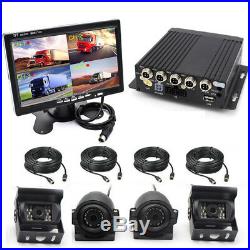Truck DVR Video Recorder Kit 7 Car Monitor Display 4 Night Vision Backup Camera