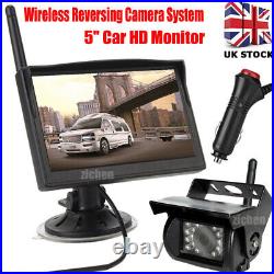 Truck Motorhome Bus Van Rear View 5 Wireless LCD Monitor Revering Camera Kit