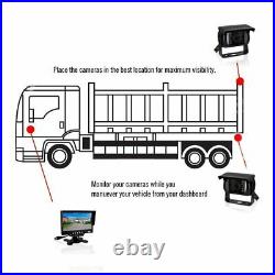Two Reversing Camera Rear View Night Vision System w 7 HD Monitor Kit for Truck