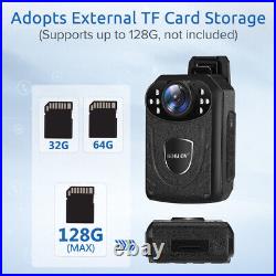 Upgrade 1296P Body Cameras Night Vision With Audio Support up to 128G TF Card Kit