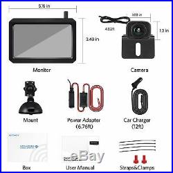 W7 Digital Wireless Car Reversing Backup Camera Rear View Kit + 5 LCD Monitor
