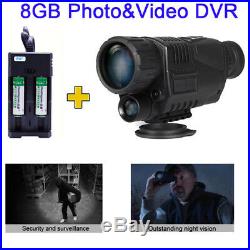WG-37 Night Vision Monocular 5x40 Long Range DVR +14500 3.7V Charger Battery Kit