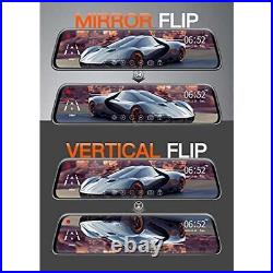 WOLFBOX 12 Front and Rear Mirror Dash Cam 4K Free SD+Hardwire Kit with GPS Cam