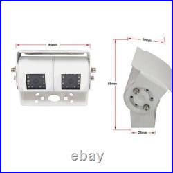 White 4Pin Joint Reversing Rear View Camera 7 Mirror Monitor Kit 12-24v Caravan