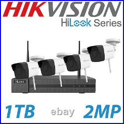 Wifi Cctv System Hikvision Hilook 2mp Kit Bullet Cameras 1080p 1tb Outdoor Night