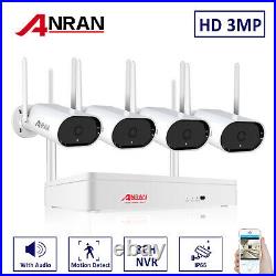 Wifi Security Camera System Wireless Outdoor IP CCTV Audio 3MP HD 8CH NVR Kit IR