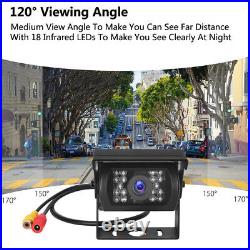 Wired Backup Camera 7'' Monitor Kit 2 x Rear View Reversing Cam For Truck Van RV