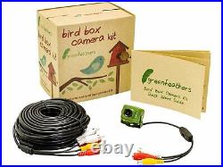 Wired Night Vision Bird Box Camera, Hanging Wooden Bird House And TV Cables