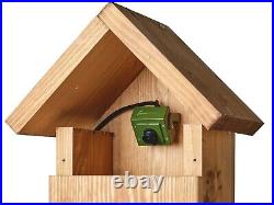 Wired Night Vision Bird Box Camera, Hanging Wooden Bird House And TV Cables