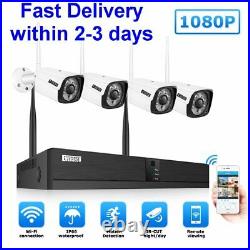 Wireless 4CH CCTV Security Camera System Kits 1080P NVR 2TB HDD Night Vision