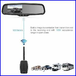 Wireless 4.3 LCD Car Rear View Mirror Monitor + Reversing Backup Camera Kit