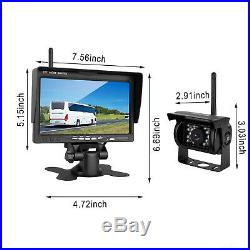 Wireless 7 HD Monitor 4 x CCD Reversing Camera Rear View Kit 12V 24V Truck VAN