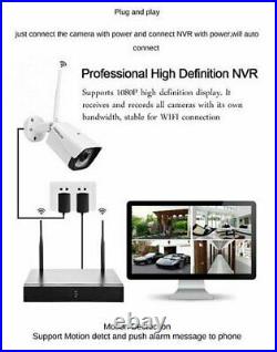 Wireless 8CH CCTV Security Camera System Kits 1080P NVR 2TB HDD Night Vision