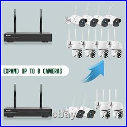 Wireless CCTV Kit Security System FullHD 1080P 4CH NVR Home Outdoor Audio Camera