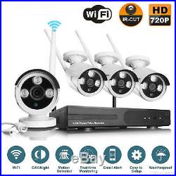Wireless Home Office Security System WiFi CCTV NVR Outdoor IP 4 Camera Kit 1080P