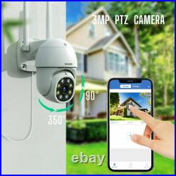 Wireless IP CCTV Camera Systems Outdoor PTZ+Bullet Camera 3MP WIfI Home NVR Kits