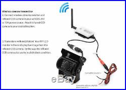 Wireless IR CCD Reversing Camera 4Pin + 7 Monitor Caravan Rear View Kit 24V 12V