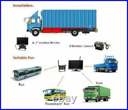 Wireless IR Night Vision Reversing Camera 7 Monitor Kit Truck Caravan Bus RVs