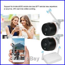 Wireless Security Camera System Wifi CCTV Kit Outdoor Indoor HD IP Recorder 2 CH