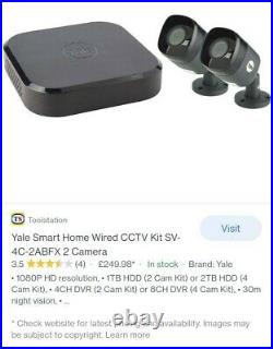 Yale Smart Home Wired CCTV Kit SV-4C-2ABFX 2 Camera
