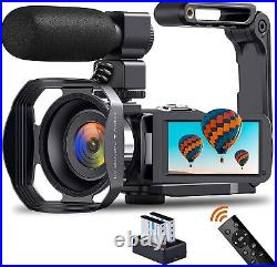 YinFun 4K UHD 48MP Camcorder 60FPS WiFi IR Night Vision 18X Zoom Vlogging Kit