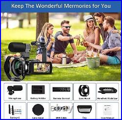 YinFun 4K UHD 48MP Camcorder 60FPS WiFi IR Night Vision 18X Zoom Vlogging Kit