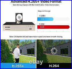 ZOSI 1080P 4CH DVR Home Surveillance CCTV Kits 2MP Dome Security Camera System