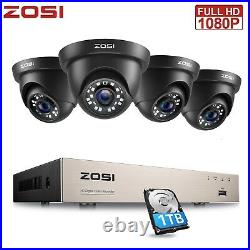 ZOSI 1080P 4CH DVR Home Surveillance CCTV Kits Security Camera System IR Outdoor