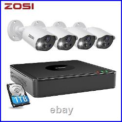 ZOSI 1080P CCTV Camera System PIR Motion Alerts Home Security Kit Audio Record
