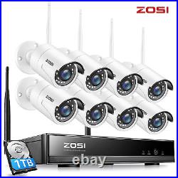 ZOSI 1080P HD Wireless CCTV Camera System 8CH NVR IP Cameras Home Security Kit