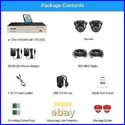 ZOSI 1080P Home Surveillance System Kit 3000TVL CCTV Security Camera 4CH DVR 1TB
