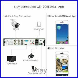 ZOSI 4K 8CH CCTV UHD DVR 8MP Security Camera System Kit Outdoor IP67 H. 265+Video