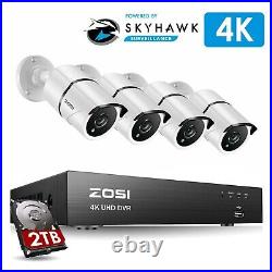 ZOSI 4K CCTV 8MP UHD DVR 2TB 8CH System Home Outdoor HD Security Camera Kit IP67