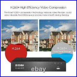 ZOSI 4K CCTV 8MP UHD DVR 2TB 8CH System Home Outdoor HD Security Camera Kit IP67