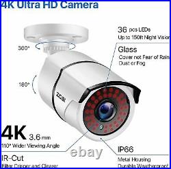 ZOSI 4K CCTV Security Camera System 8MP Camera Kit 2TB DVR Outdoor Night Vision