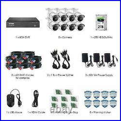 ZOSI 4K CCTV Security Camera System 8MP Camera Kit 2TB DVR Outdoor Night Vision