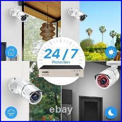 ZOSI 5MP POE CCTV Security Camera System Kit Outdoor Night Vision Motion Detect