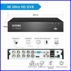 ZOSI 8MP CCTV 4K UHD H. 265+ DVR 8CH System Outdoor VIVID HD Camera Security Kit