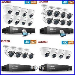 ZOSI 8MP CCTV System 4K DVR HD Home Camera Security Kit IP67 Outdoor 4/8CH H265+