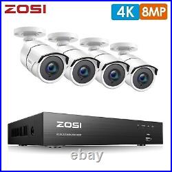 ZOSI 8MP CCTV System 4K DVR HD Home Camera Security Kit IP67 Outdoor 4/8CH H265+