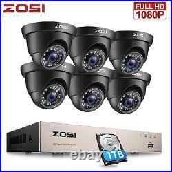 ZOSI CCTV Camera Full HD 1080P 8CH DVR Home Security System Kit with Hard Drive