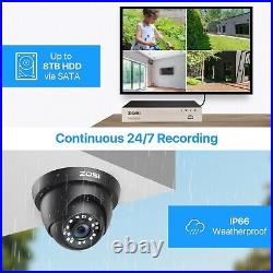 ZOSI CCTV Camera Full HD 1080P 8CH DVR Home Security System Kit with Hard Drive