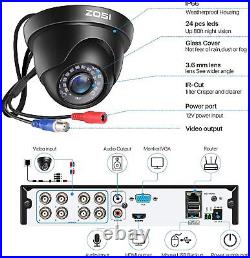ZOSI CCTV Camera Full HD 1080P 8CH DVR Recorder Home Security System Kit Outdoor