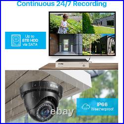 ZOSI Home Outdoor CCTV Security Camera System Kit HD 1080P 4CH 1TB DVR IR NIGHT