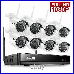 ZOSI Wireless CCTV 1080P NVR Kit HD WiFi IP Camera Home Security System Outdoor