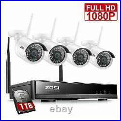 ZOSI Wireless Security System 1080P Wifi IP Camera 8CH NVR 1TB CCTV Kit Outdoor