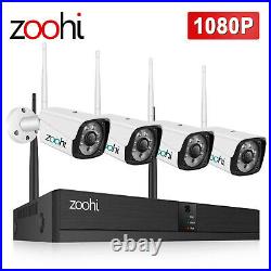 ZooHi 4CH Wireless 1080P NVR Wifi 2MP IP Camera CCTV Security System Kit Outdoor